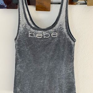 Bebe grey diamond tank top small
